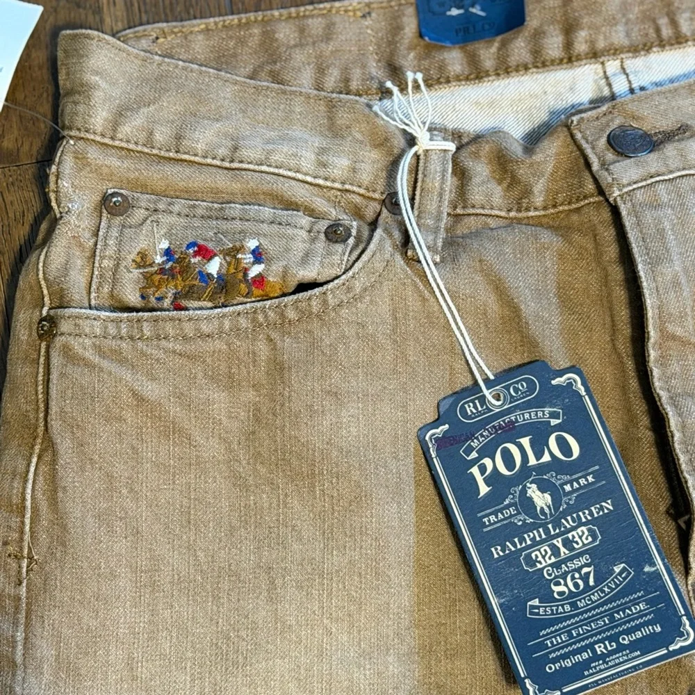 NWT Polo Ralph Lauren Classic Fit Baxter Tan 867 Jeans Size 32x32 - Picture 2 of 16